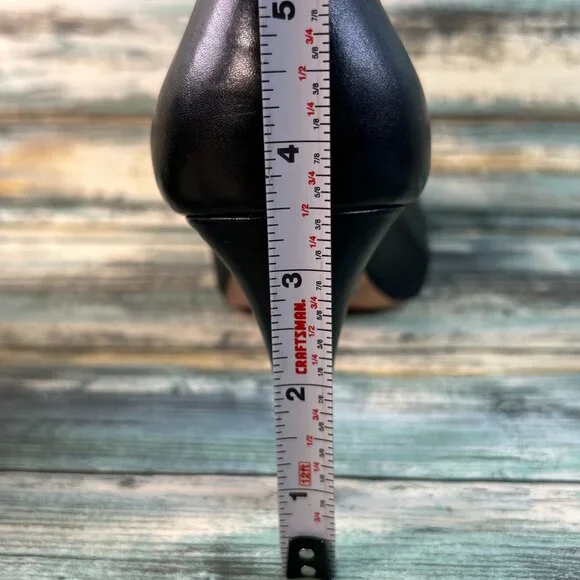 Cole Haan Pumps Womens Size 10B Black Leather Open Toe Dress Work Shoes Heels - Picture 10 of 14